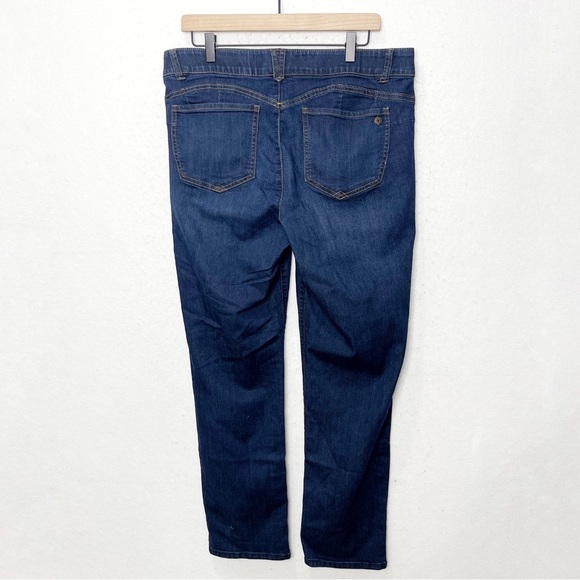 Democracy Indigo Wash "Ab"solution® Straight Leg Jean Mid Rise High Stretch 16 - Picture 4 of 9